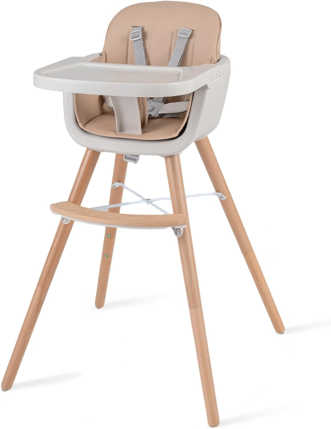 KOTEK 3 in 1 Convertible Wooden Baby High Chair Light Brown - photo 2
