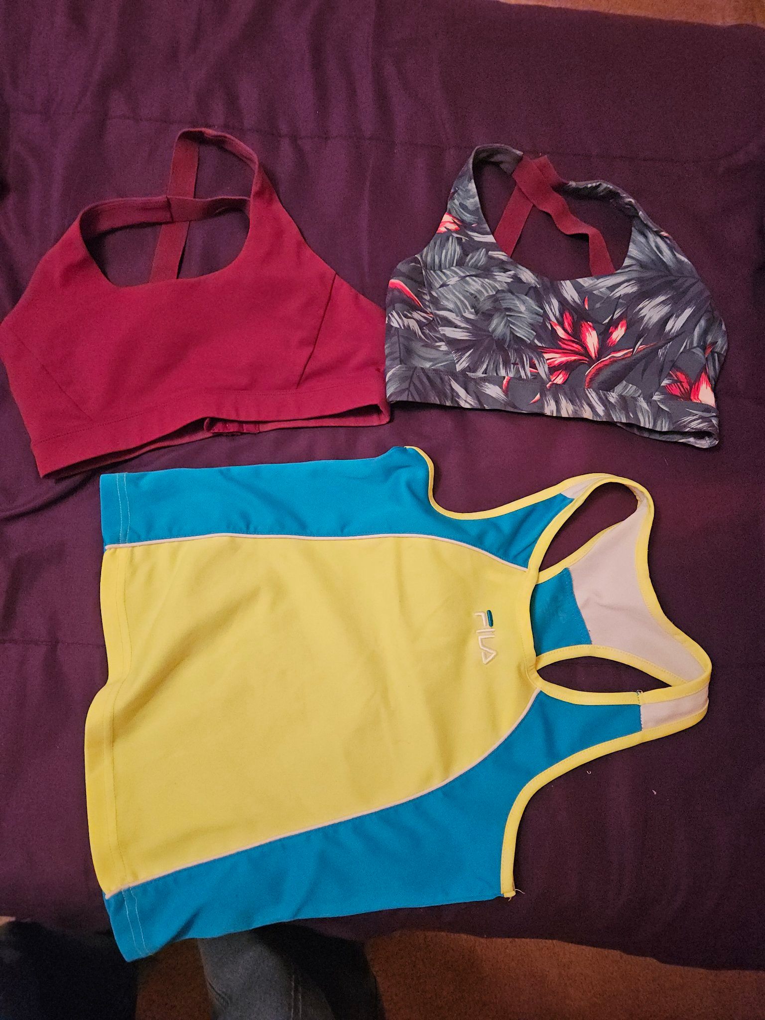Fila Tank Top + 2 Sports Bras Bundle - Like New