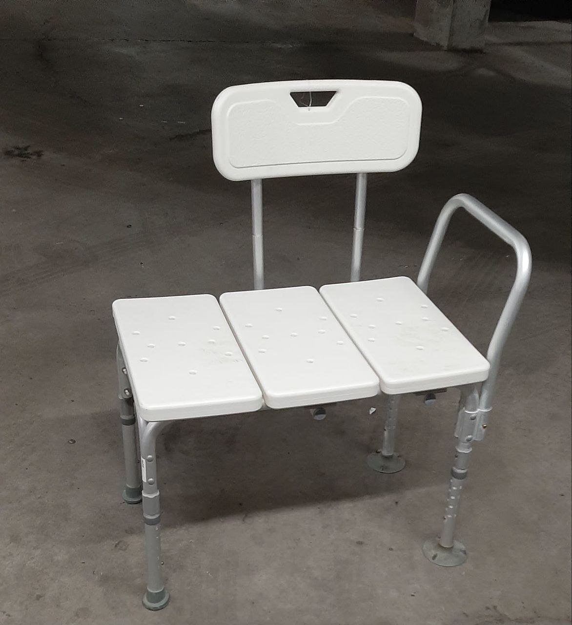 Bath Transfer Bench with Backrest – Height Adjustable - photo 2