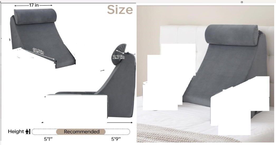 ENITYA Reading Pillow for Sitting in Bed Adult,
