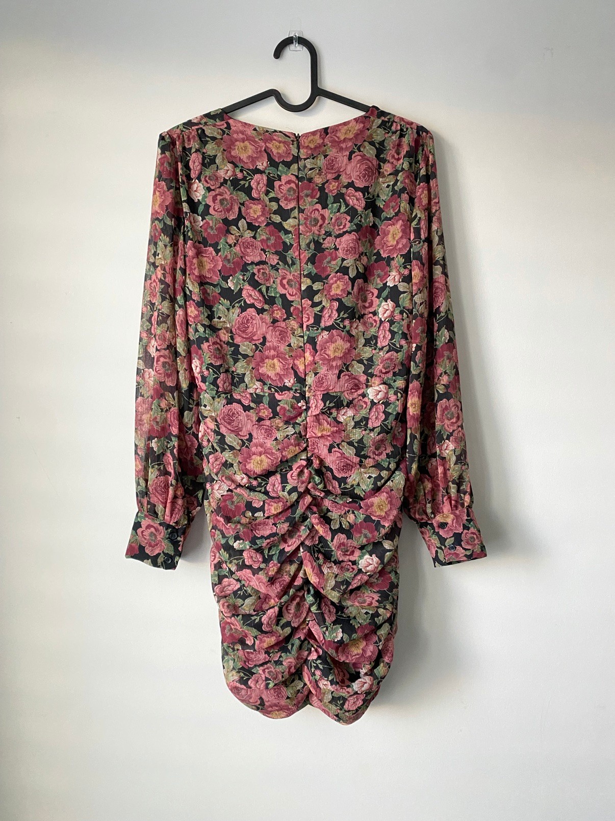 MNG (Mango) Floral Ruched Wrap Mini Dress, USA 6 - photo 2