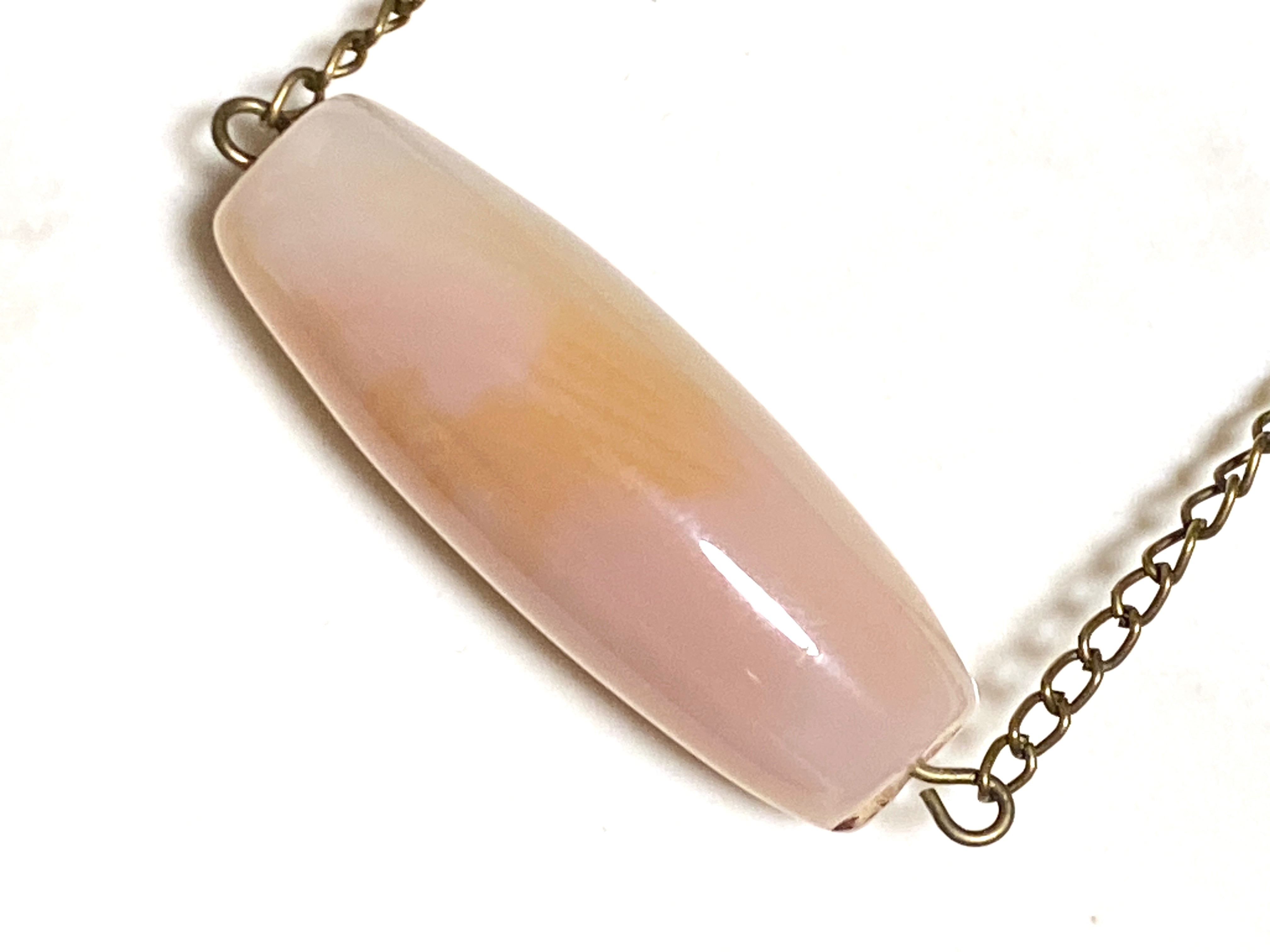 Natural Agate Short Necklace, Bronze Chain - photo 5