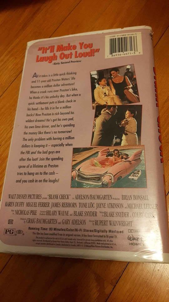 Walt Disney Blank check vhs cassette movie - photo 4