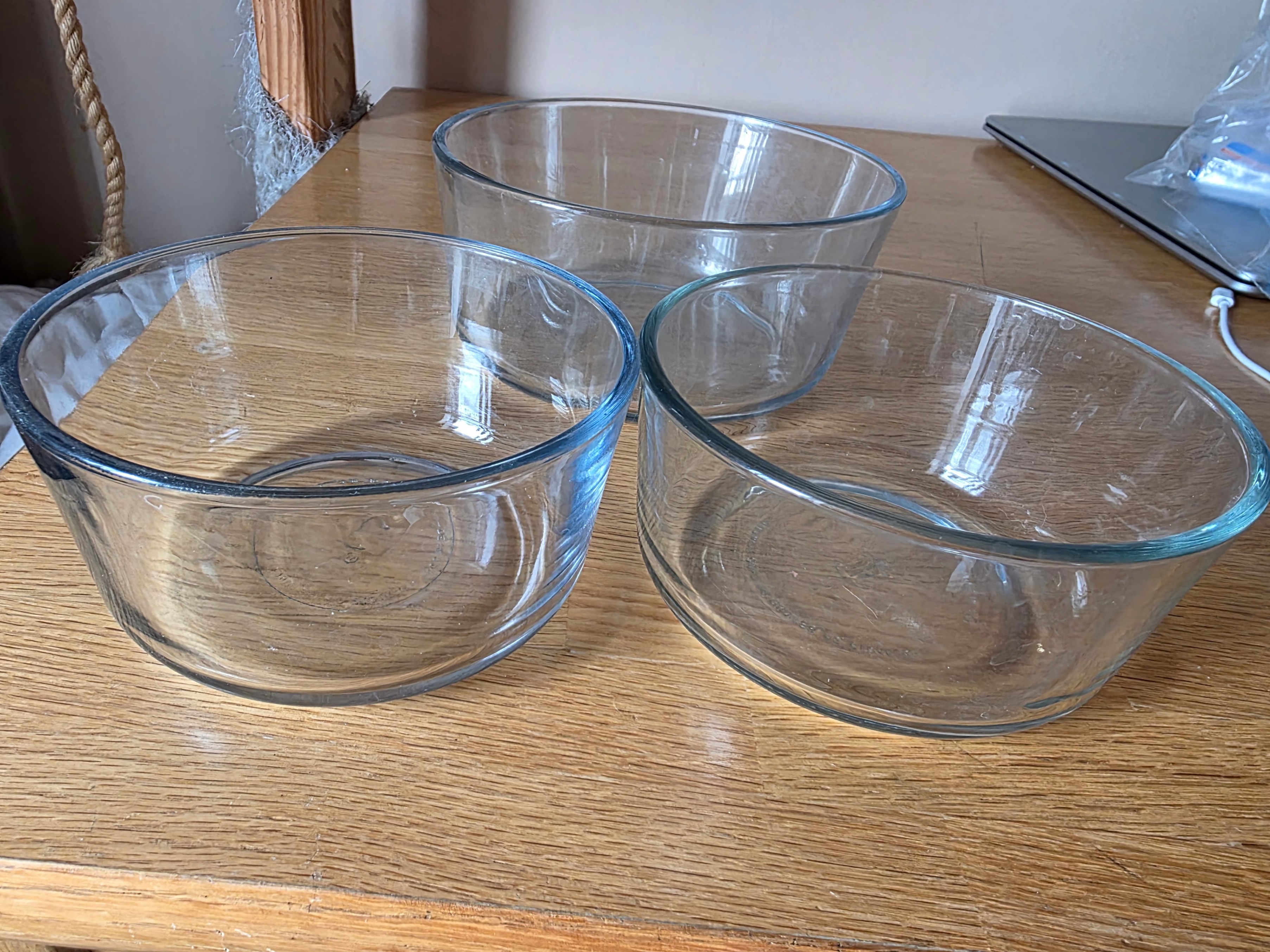 Set of 3 Anchor Hocking Glass Bowls