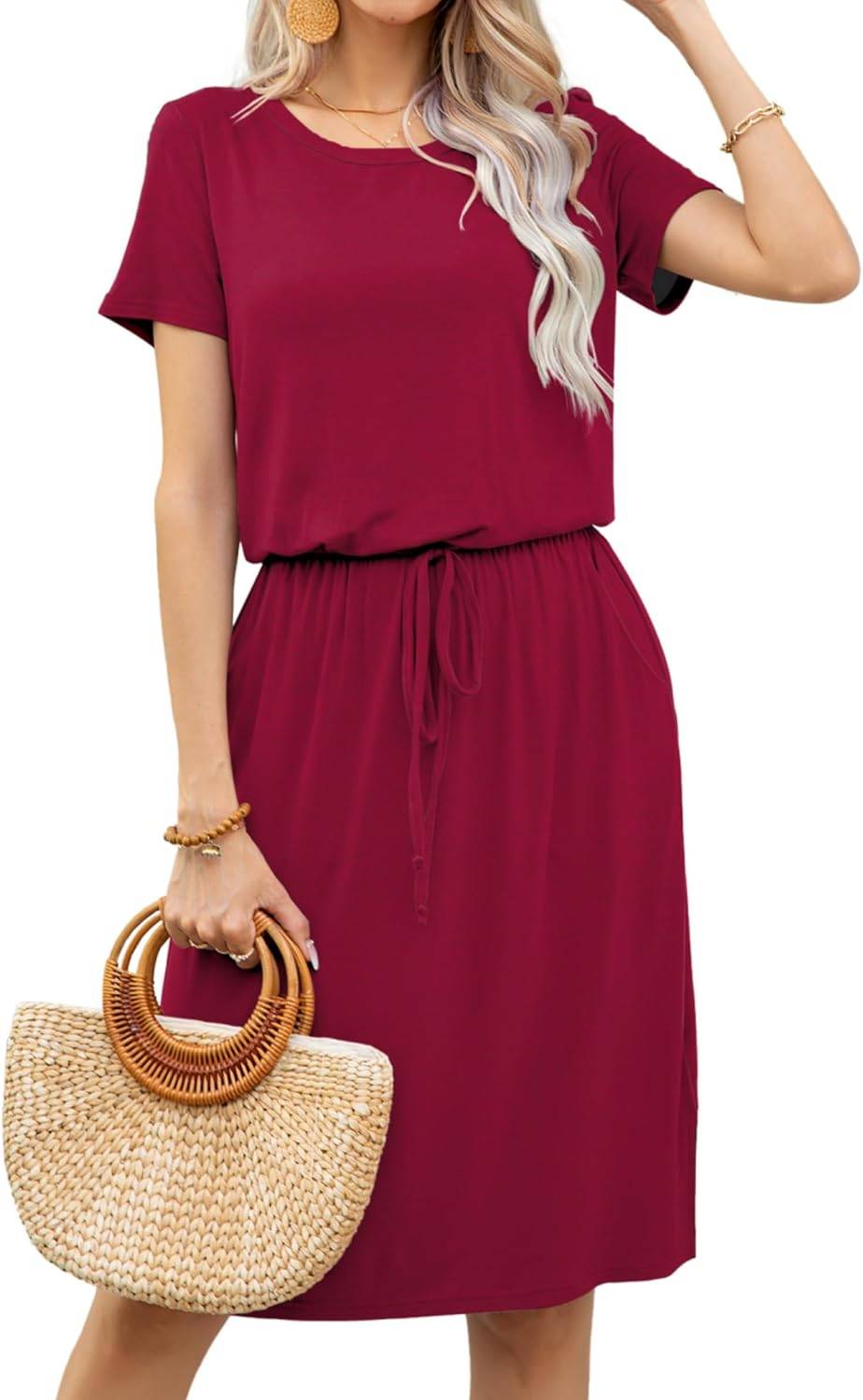 Short Sleeve Cocktail Party Dress Flared, Size L - photo 3