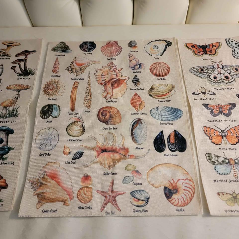 Set of 3 Vintage Natural History Tea Towels - Mushrooms, - photo 3
