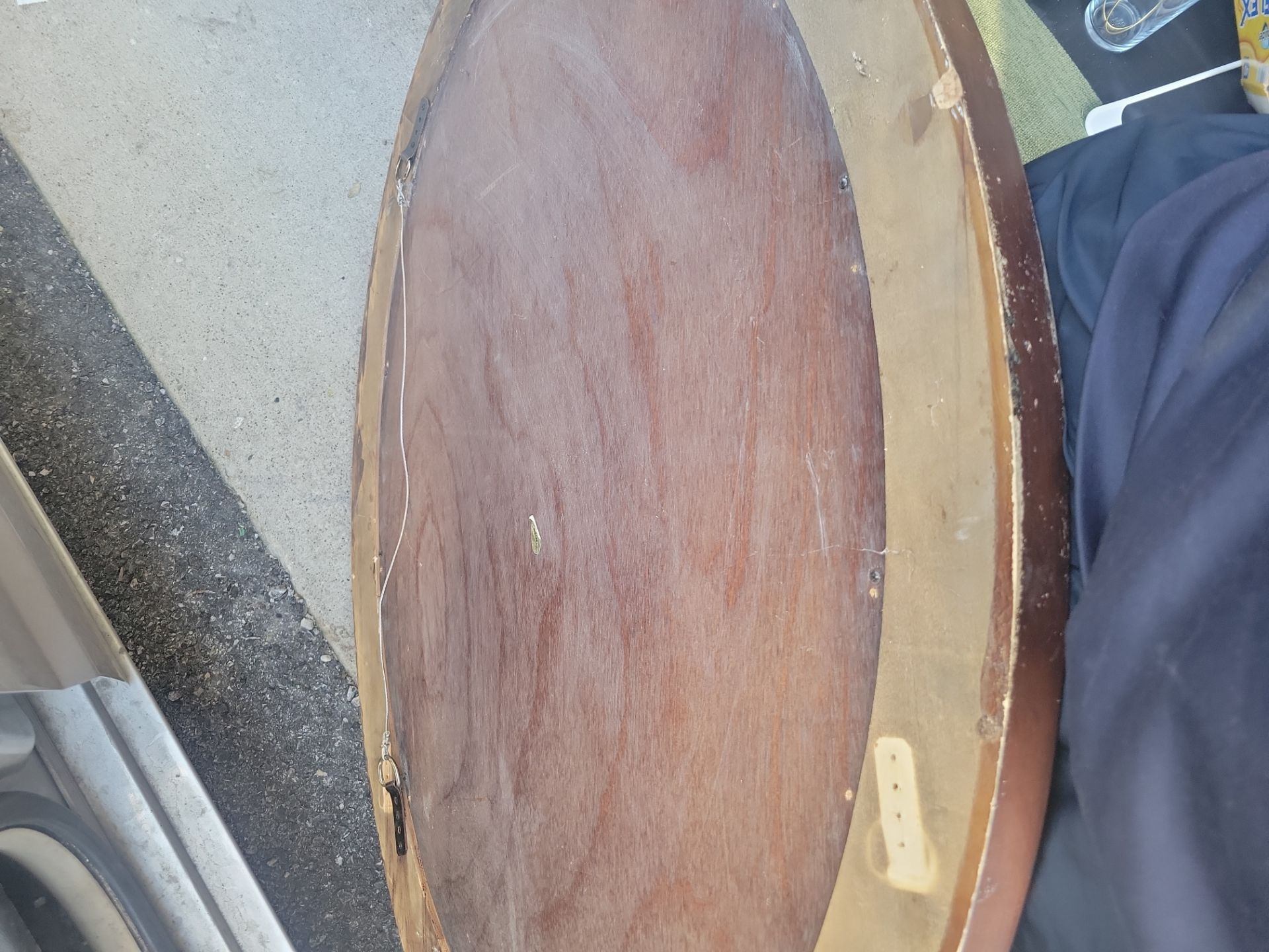 Oval Wall Mirror with Wood Frame - photo 3
