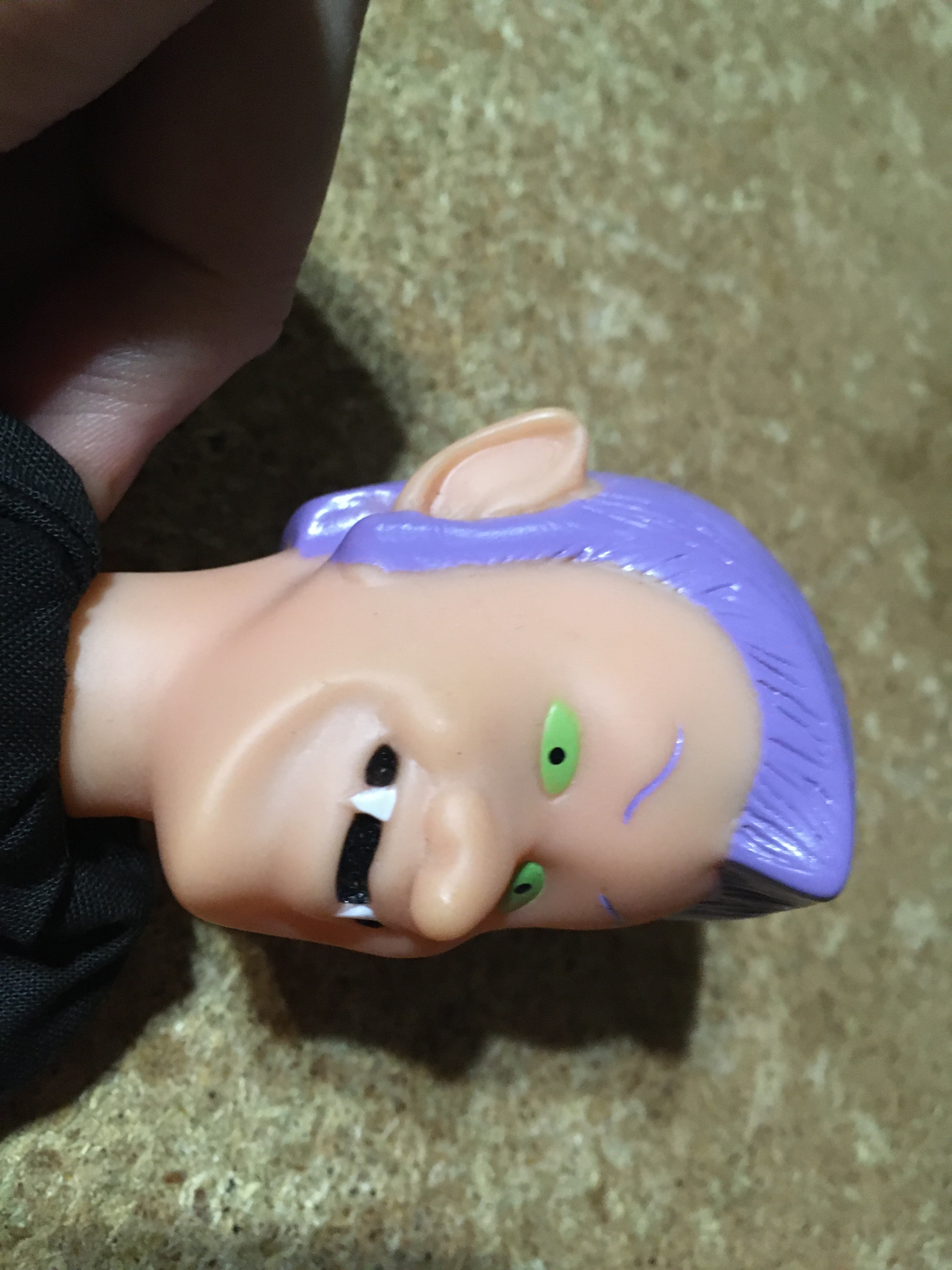 VINTAGE VAMPIRE RUBBER HEAD HAND PUPPET HALLOWEEN BLACK PURPLE - photo 2