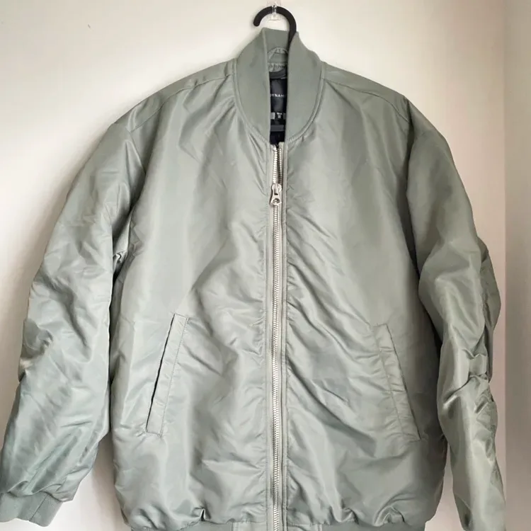 Dynamite Cropped Satin Bomber Jacket — Size XS (New)