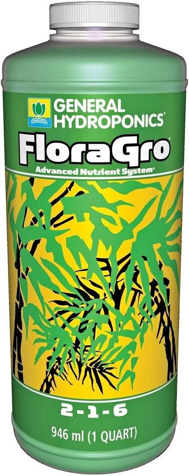 General Hydroponics FloraGro Fertilizer, 1-Quart (Sealed, New)