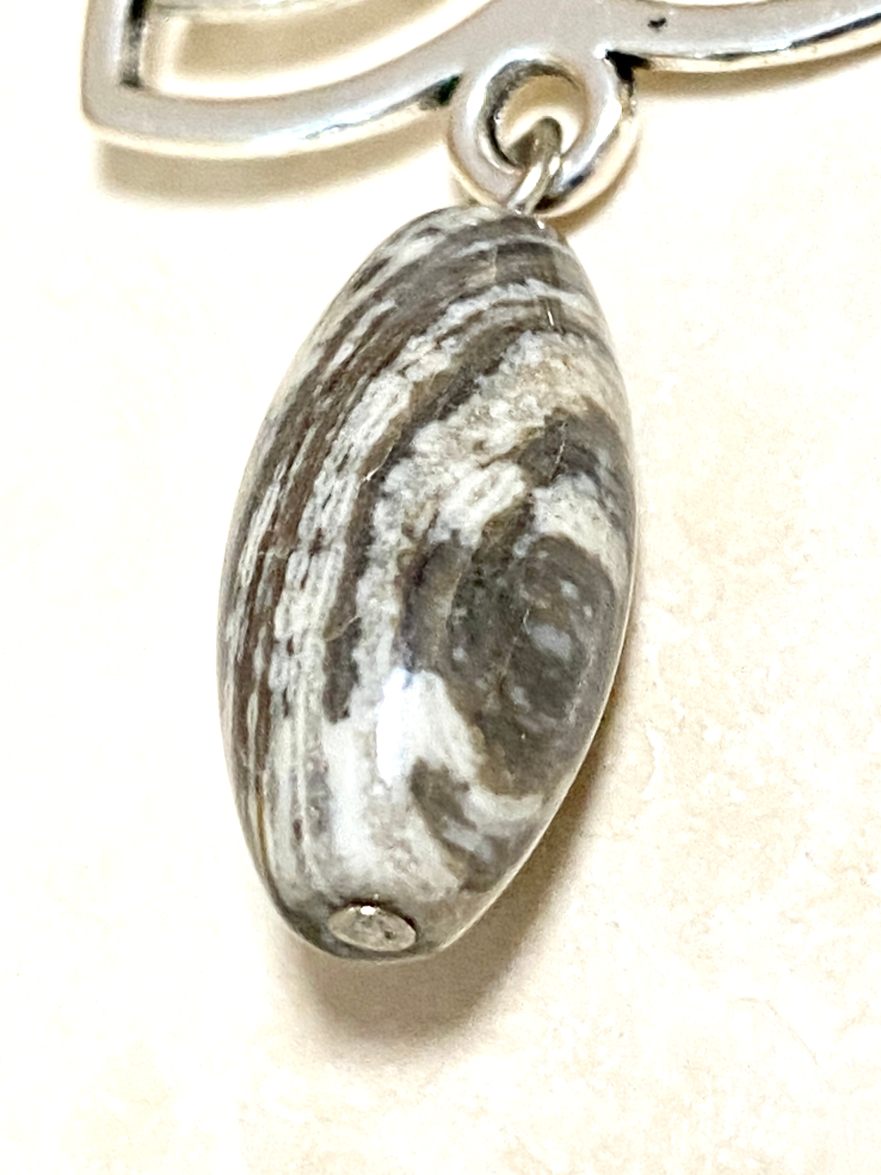 Earthy Picasso Stone Triqueta Earrings, Sterling Silver Hooks - photo 5
