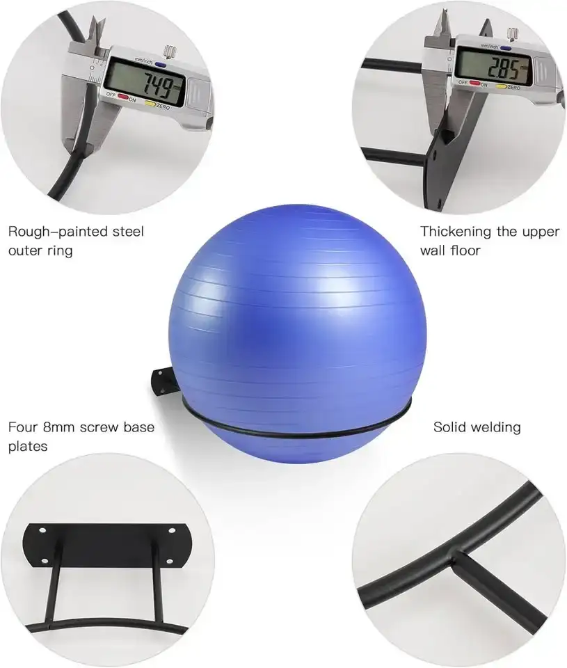 Yoga Ball Holder Wall Mounted Exercise Stability Ball Holder - photo 5
