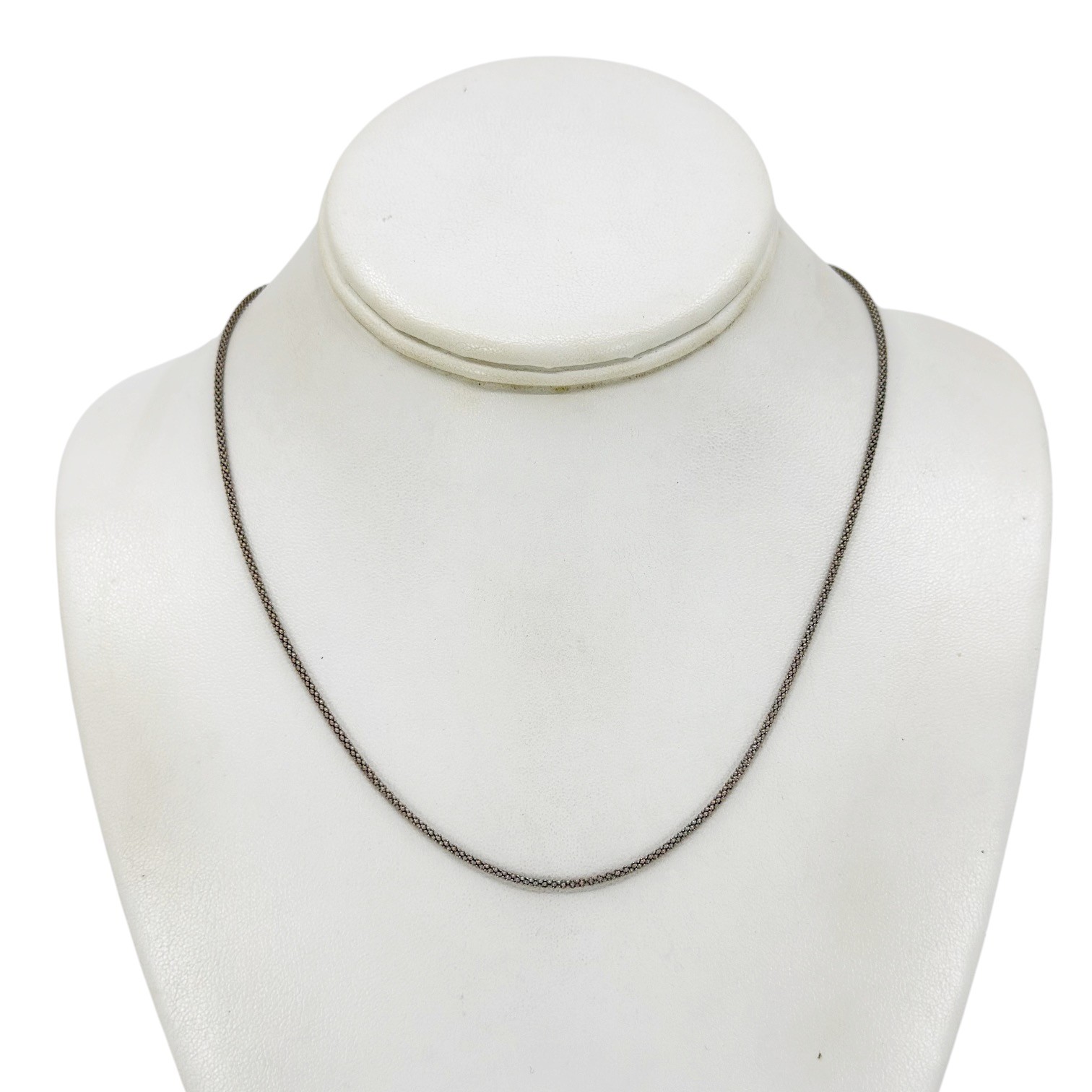 vintage sterling silver popcorn chain necklace - photo 2