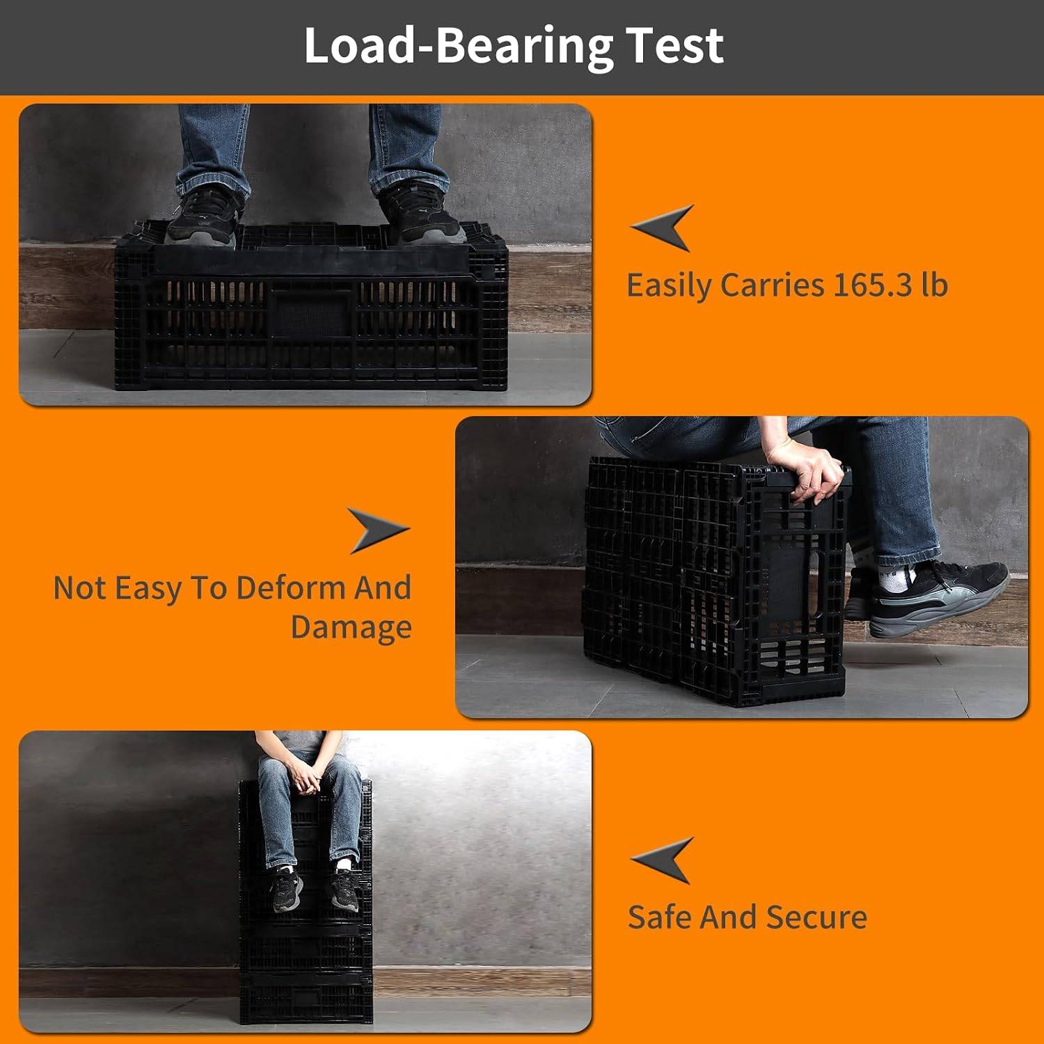 Collapsible Heavy-Duty Storage Crate, 52L - photo 5
