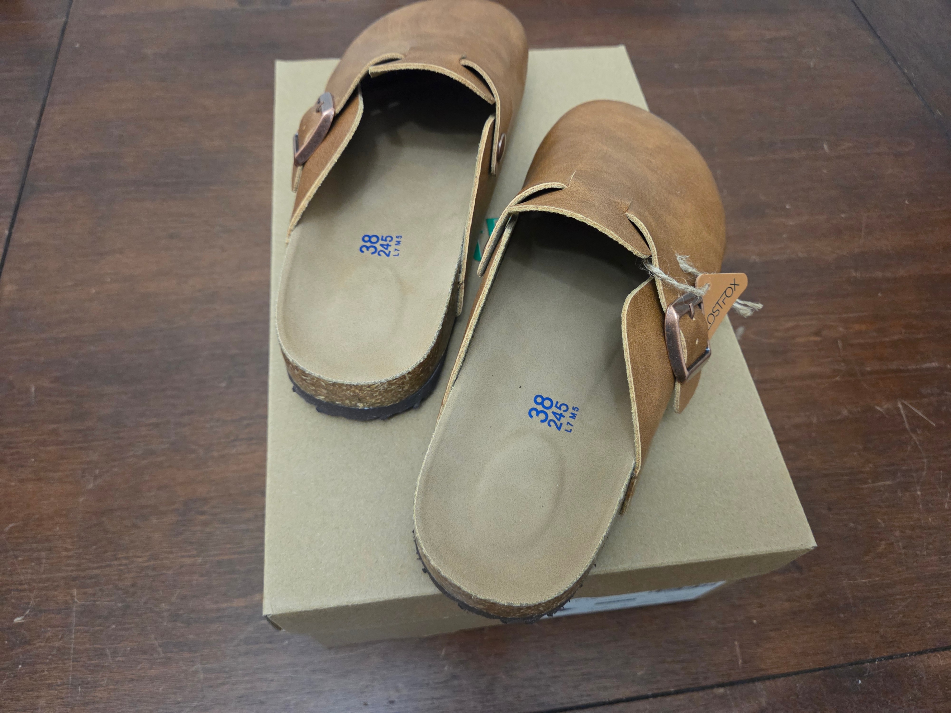 LostFox Chestnut Leather Clogs Size 38 - photo 2