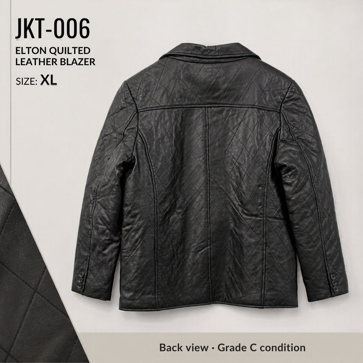 JKT-006 — Men's Elton quilted leather blazer — brand new size XL - photo 2