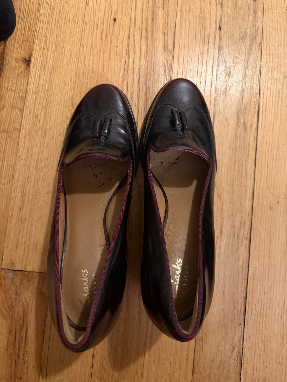 Clarks Artisan Burgundy Patent Tassel Loafers
