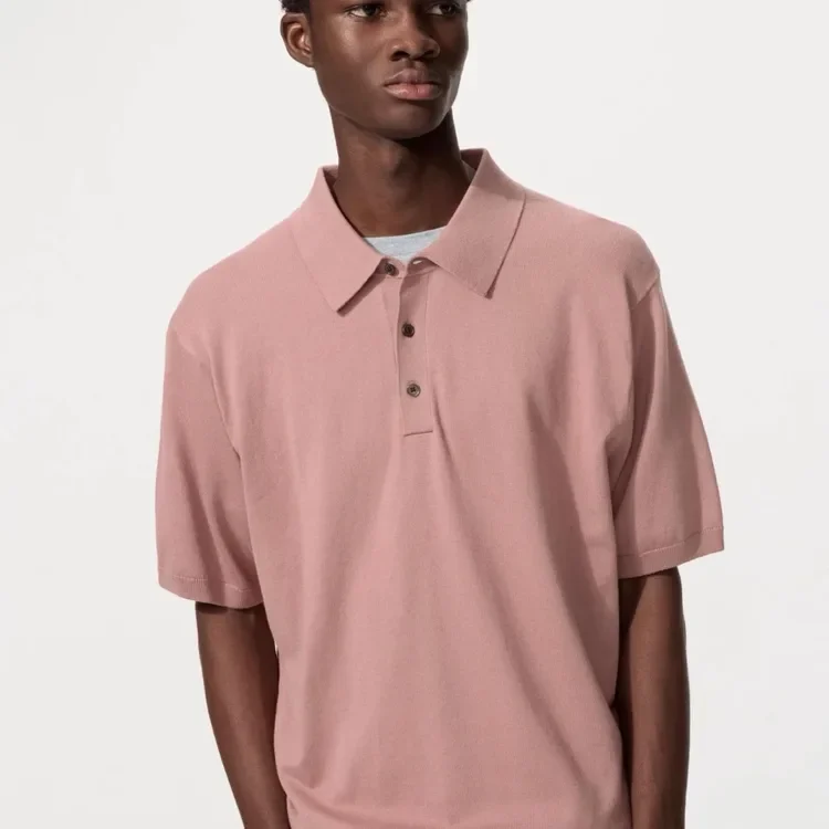UNIQLO Knit Polo Shirt — Dusty Rose, Size XL (New)