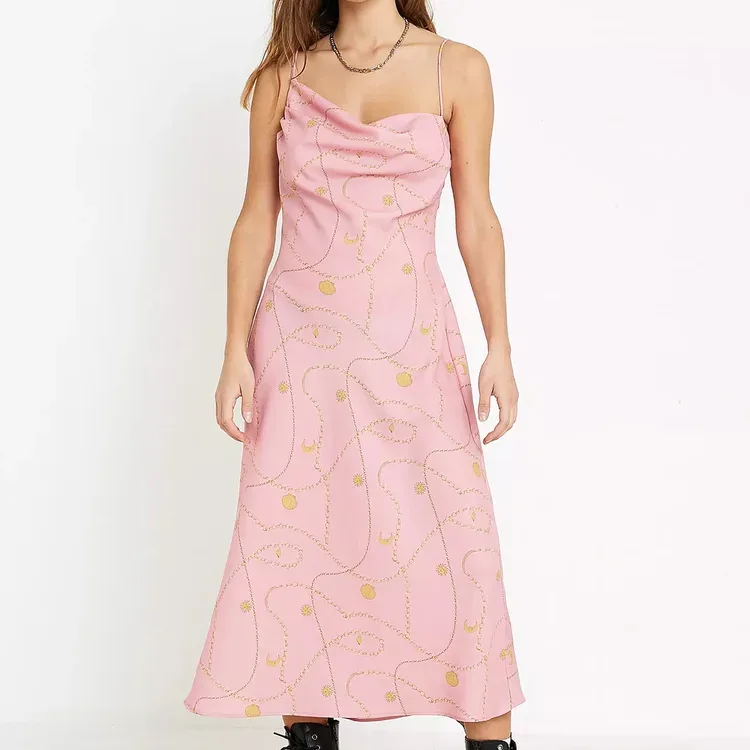 Finders Keepers Pink Chain Slip Midi Dress – New, S - photo 3