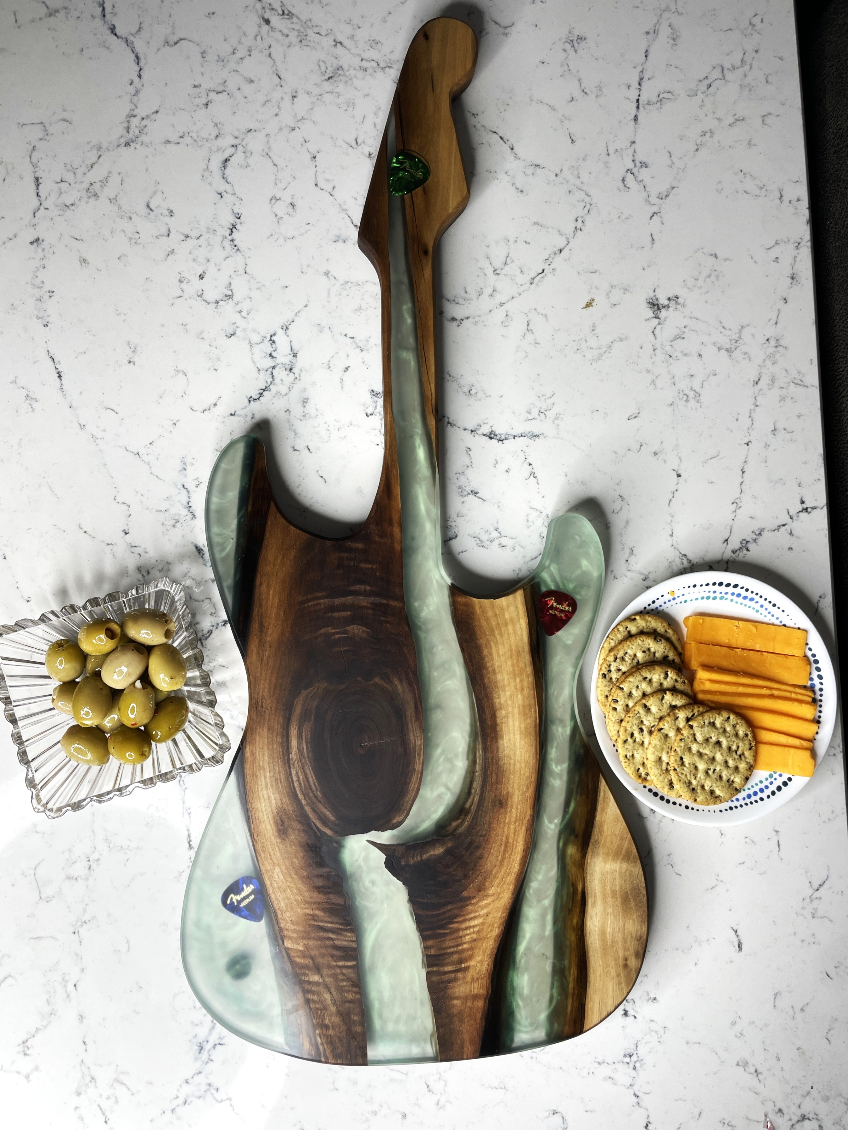 "Guitar"-Erie Board (Fender Stratocaster Charcuterie Board #4)