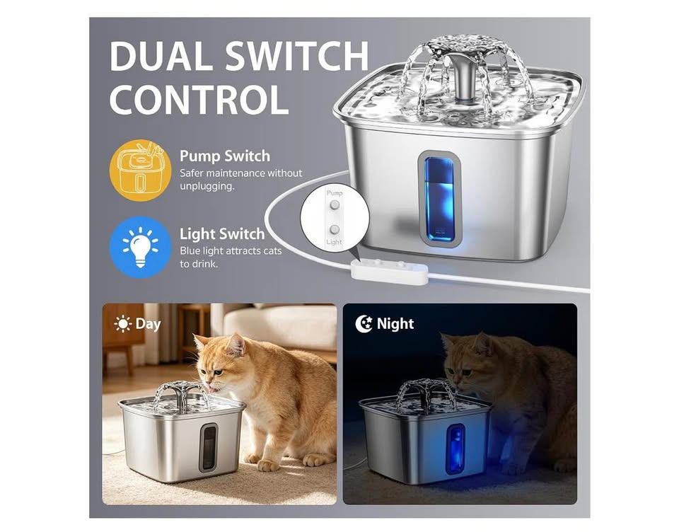 Stainless Steel Cat Water Fountain 3.2L/108oz 6 Available - photo 3