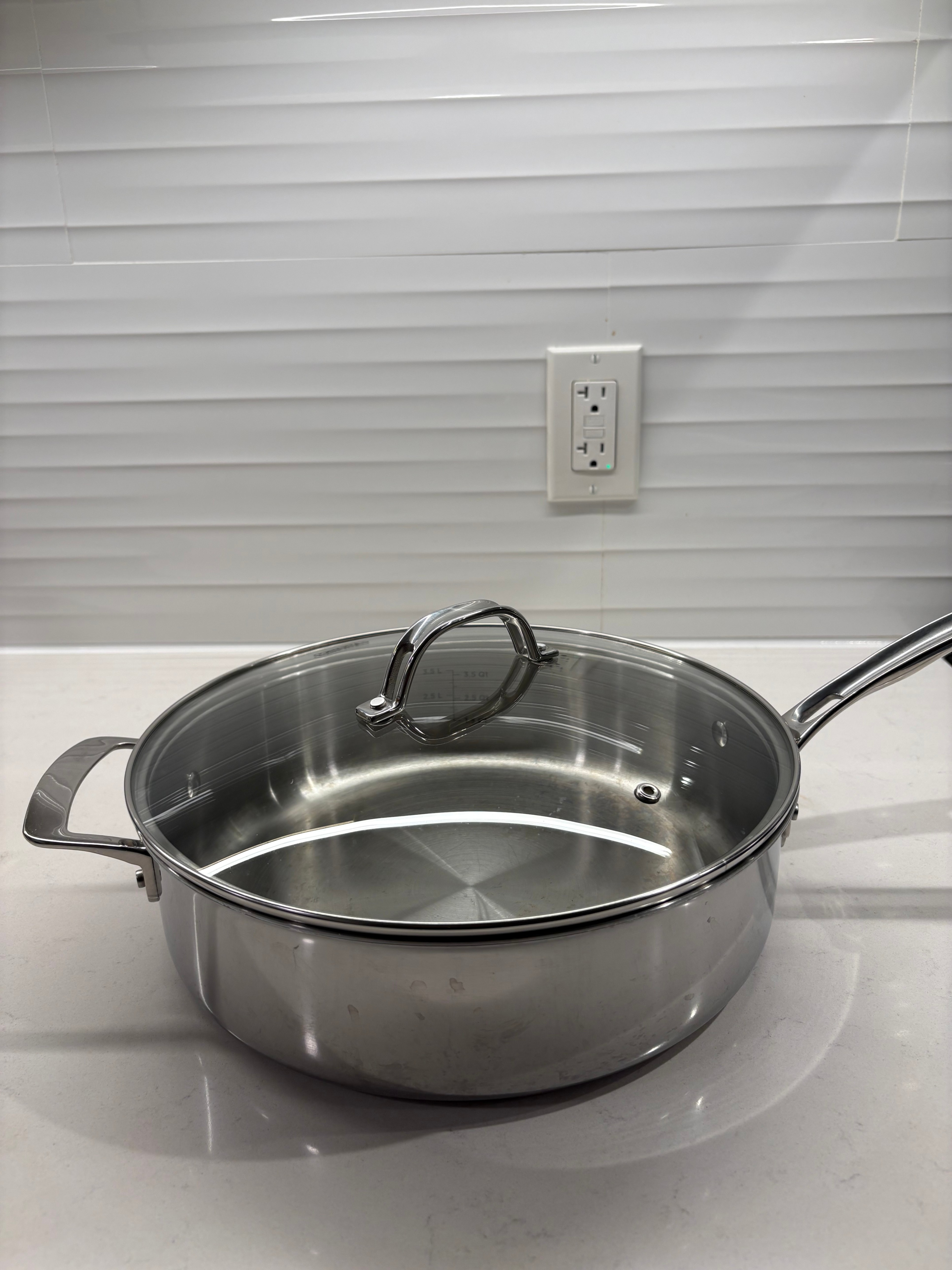 Viking 3-Ply Stainless Steel Sauté Pan with Lid – 5.25 QT