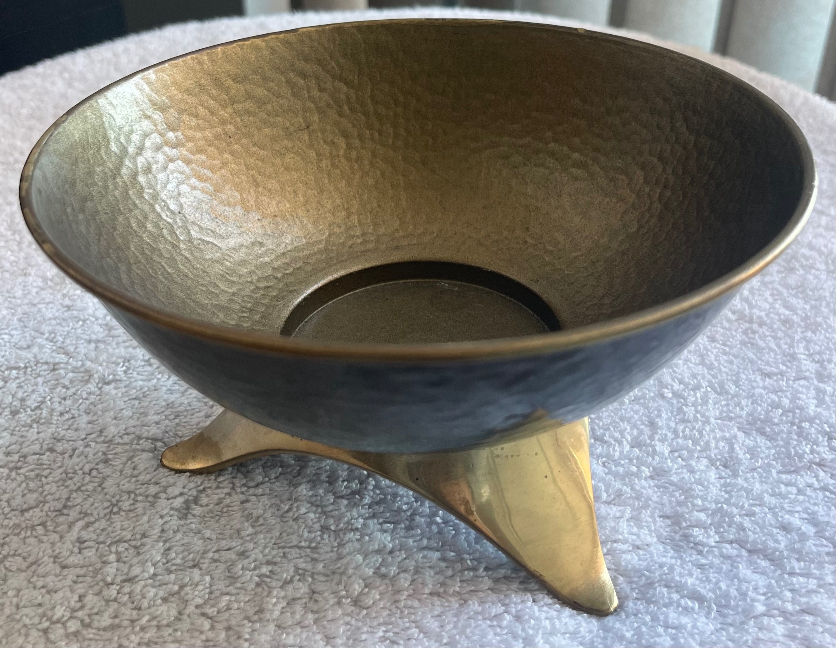 Vintage Oppenheim Israel Hand Hammered Brass Bowl - photo 2