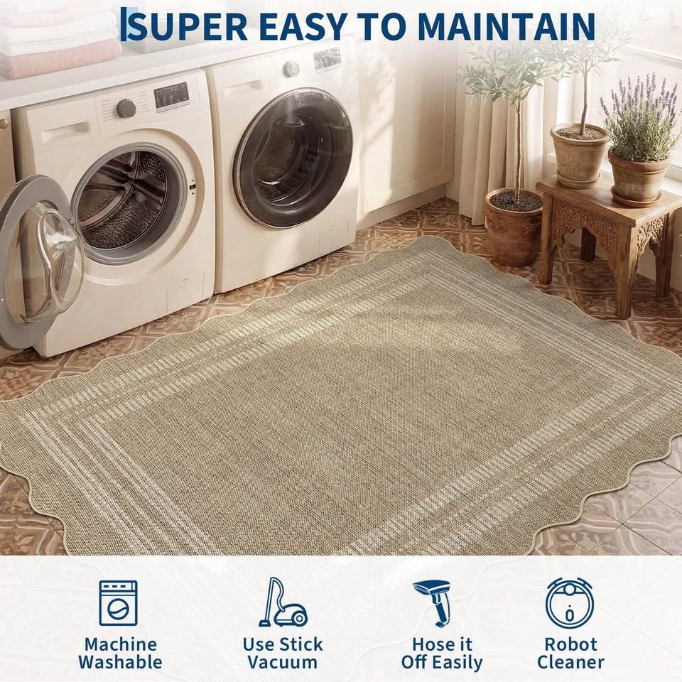 New 9x12 Modern Geometric Area Rug, Washable Low-Pile - photo 4