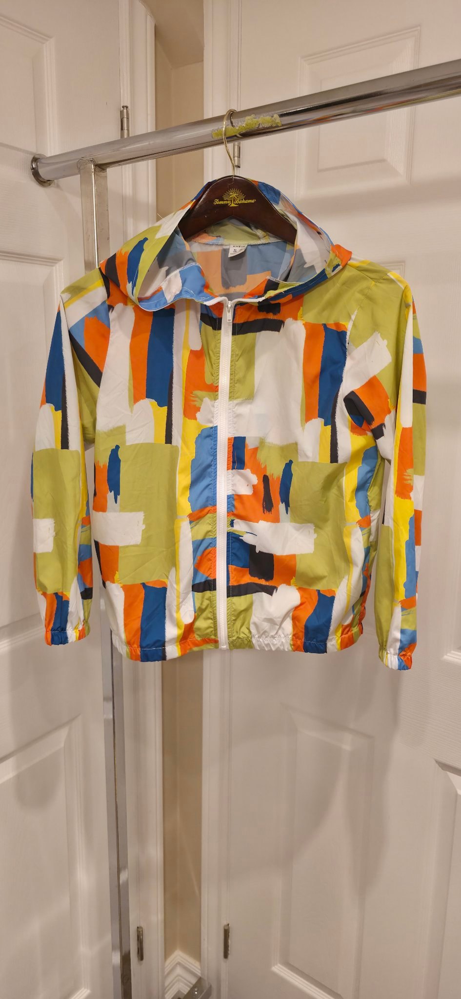 Kids SHEIN abstract-print windbreaker size 10Y, hooded