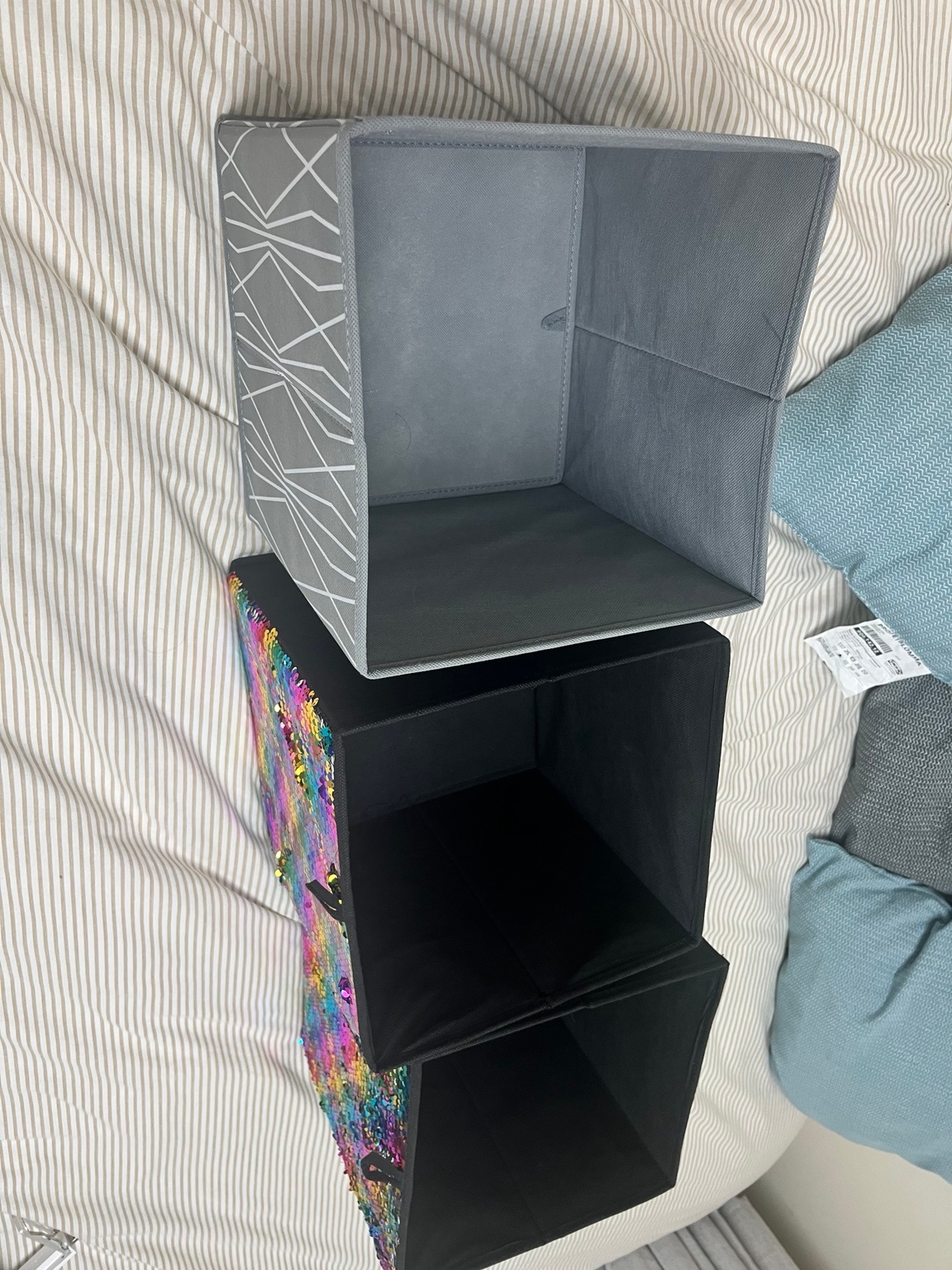 Set of 3 Fabric Storage Cubes - photo 2