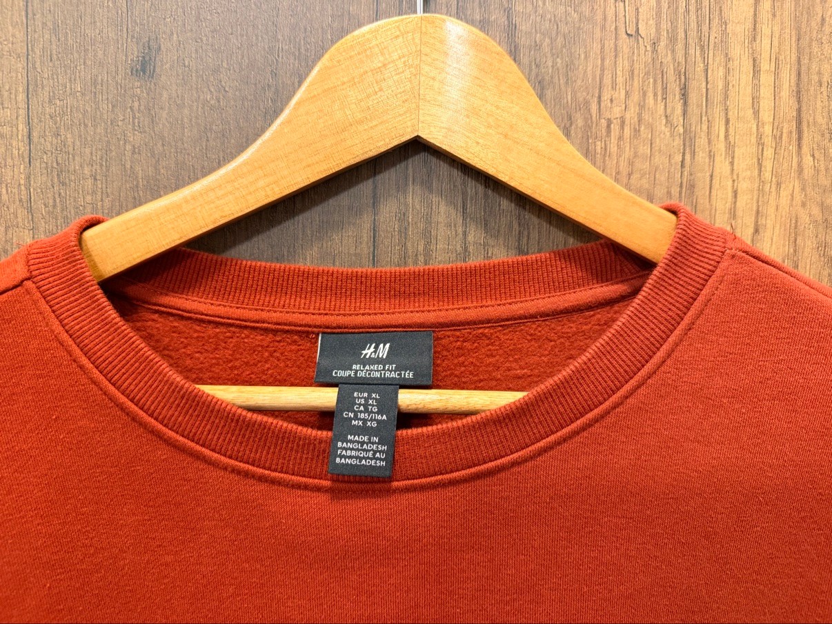 H&M Rust Orange Relaxed-Fit Sweatshirt, Size XL - photo 3