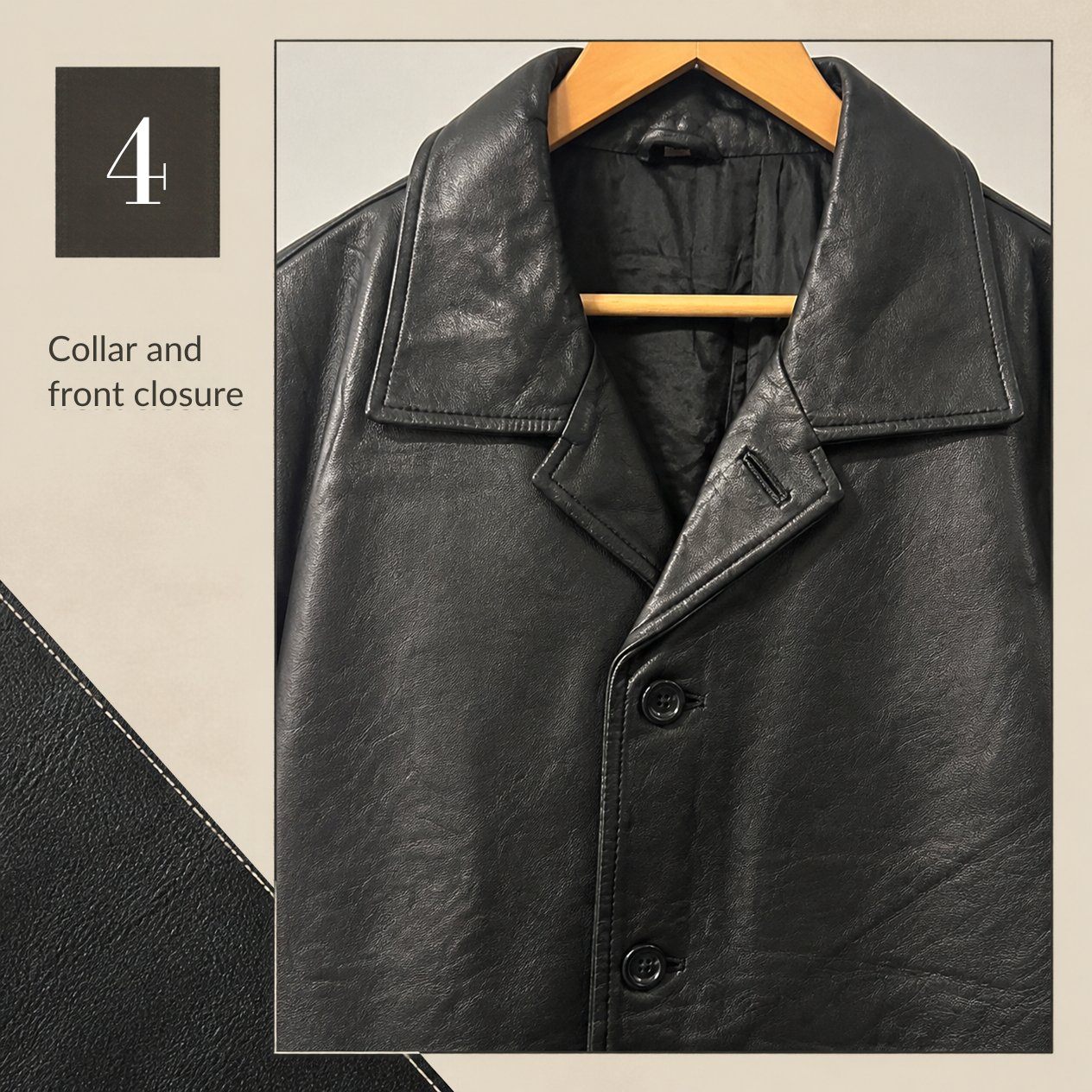 JKT-017 — Men's Santiago 3/4 leather coat — brand new, size XL - photo 3