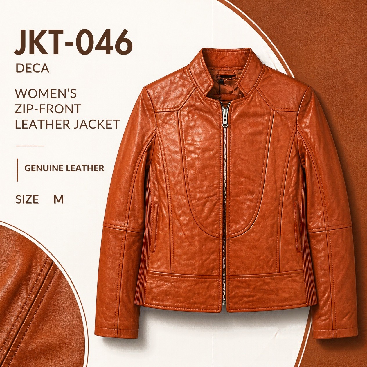 JKT-046 — Women's DECA leather jacket — brand new, size M - photo 5