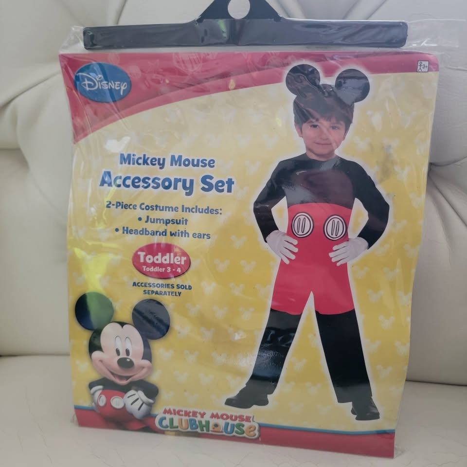 Disney Mickey Mouse Toddler 3-4 Costume 2-Piece Set, New