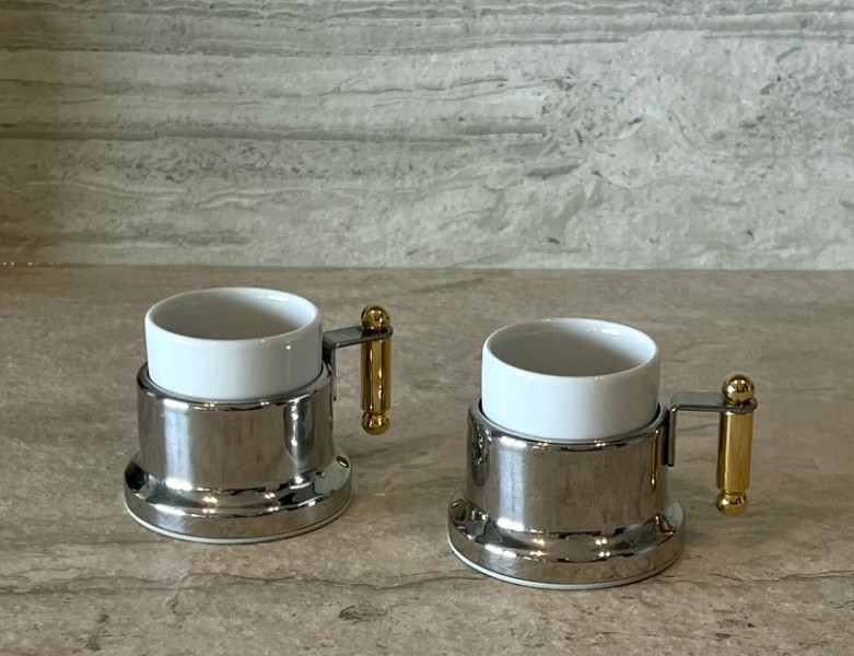 Veg Vigano Expresso Coffee cups - Kontessa - Set of 2 - Vintage