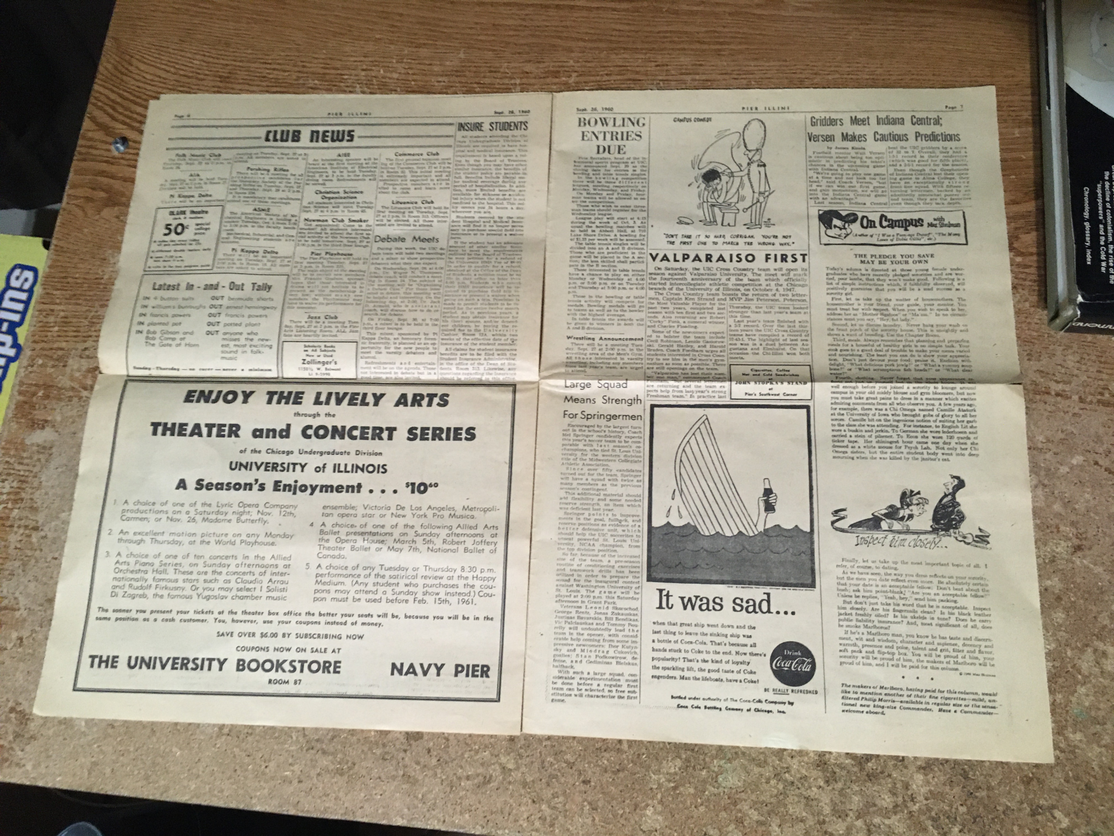 VINTAGE PIER ILLINI NEWSPAPER 9/26/1960 U OF ILLINOIS AT CHICAGO - photo 5