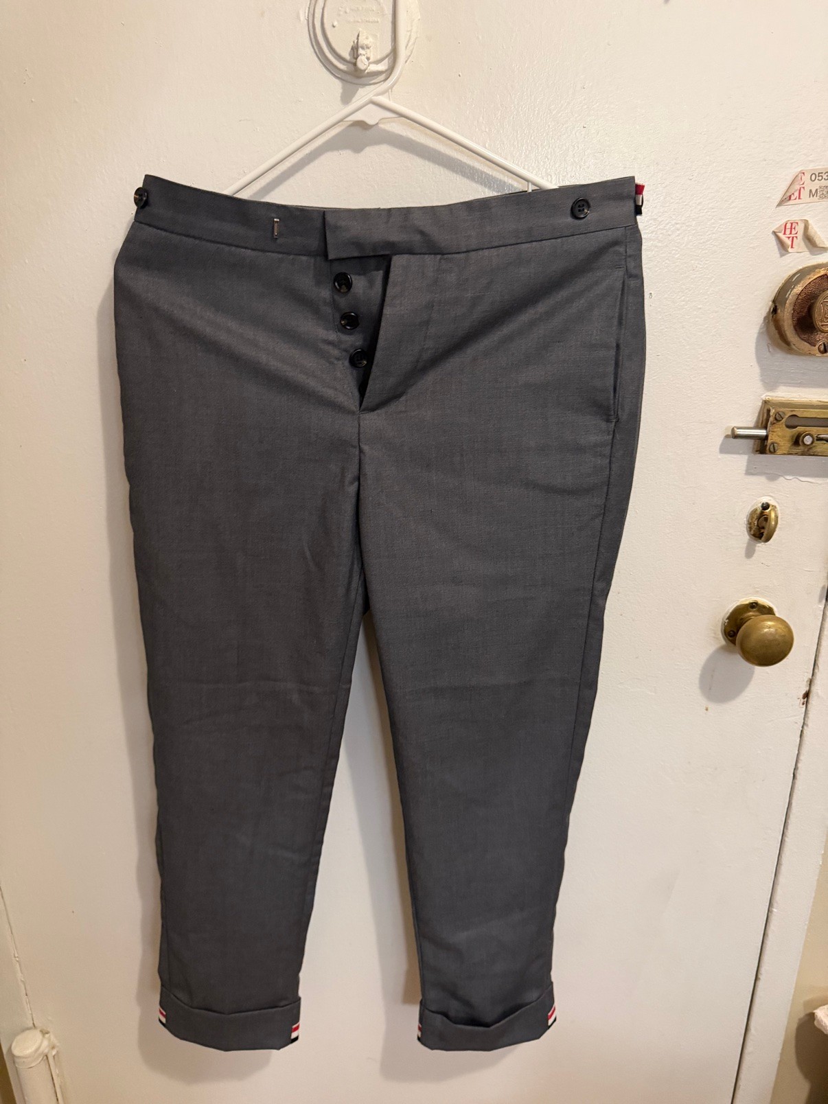 Thom Browne Grey Wool Cropped Trousers Sz 1 - photo 3