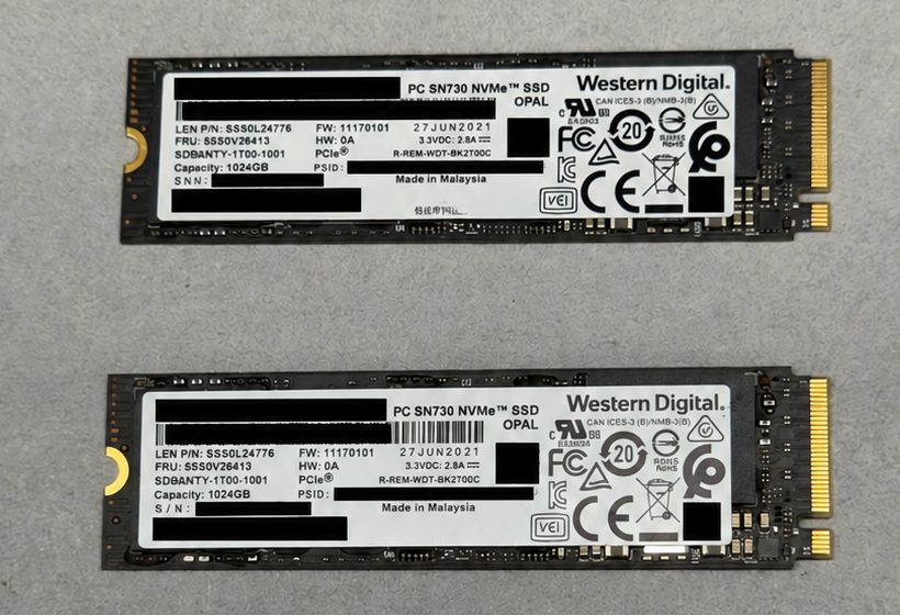 WD PC SN730 1 TB M.2 NVMe SSD, SDBQNTY-1T00-1001, tested