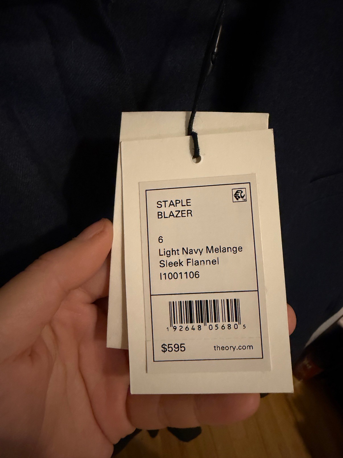 Theory Staple Blazer Suit Set Light Navy Melange Sz 6 NWT - photo 3