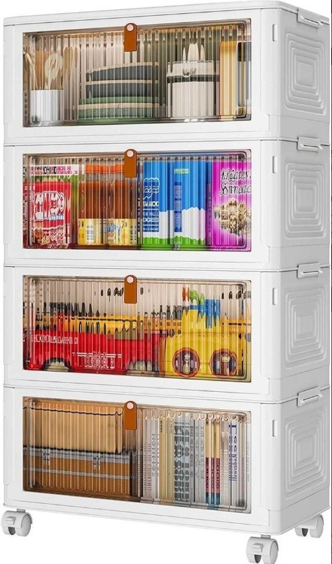 4-Tier Foldable Storage Organizer on Wheels