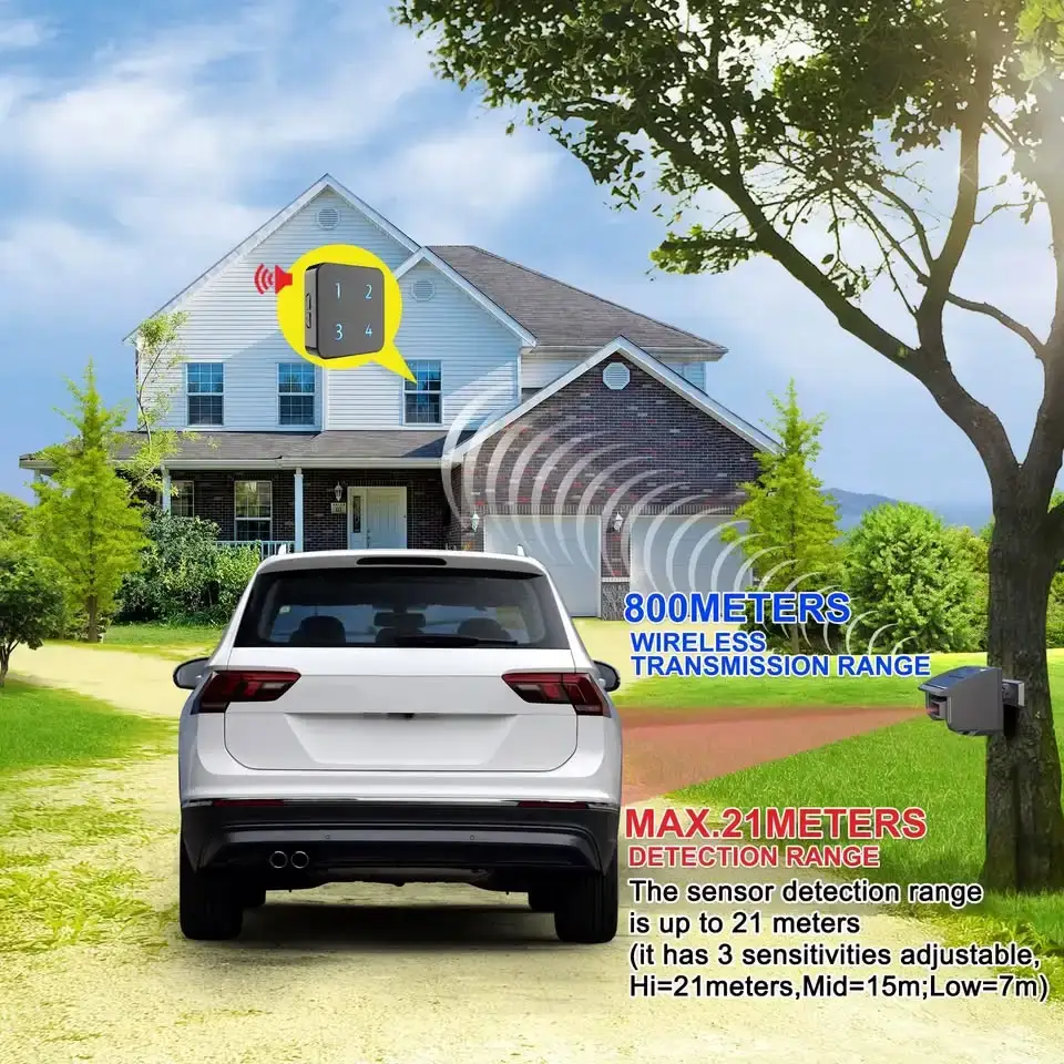 400 Meters Solar Wireless Alarm Weather Resistant Motion Sensor - photo 2
