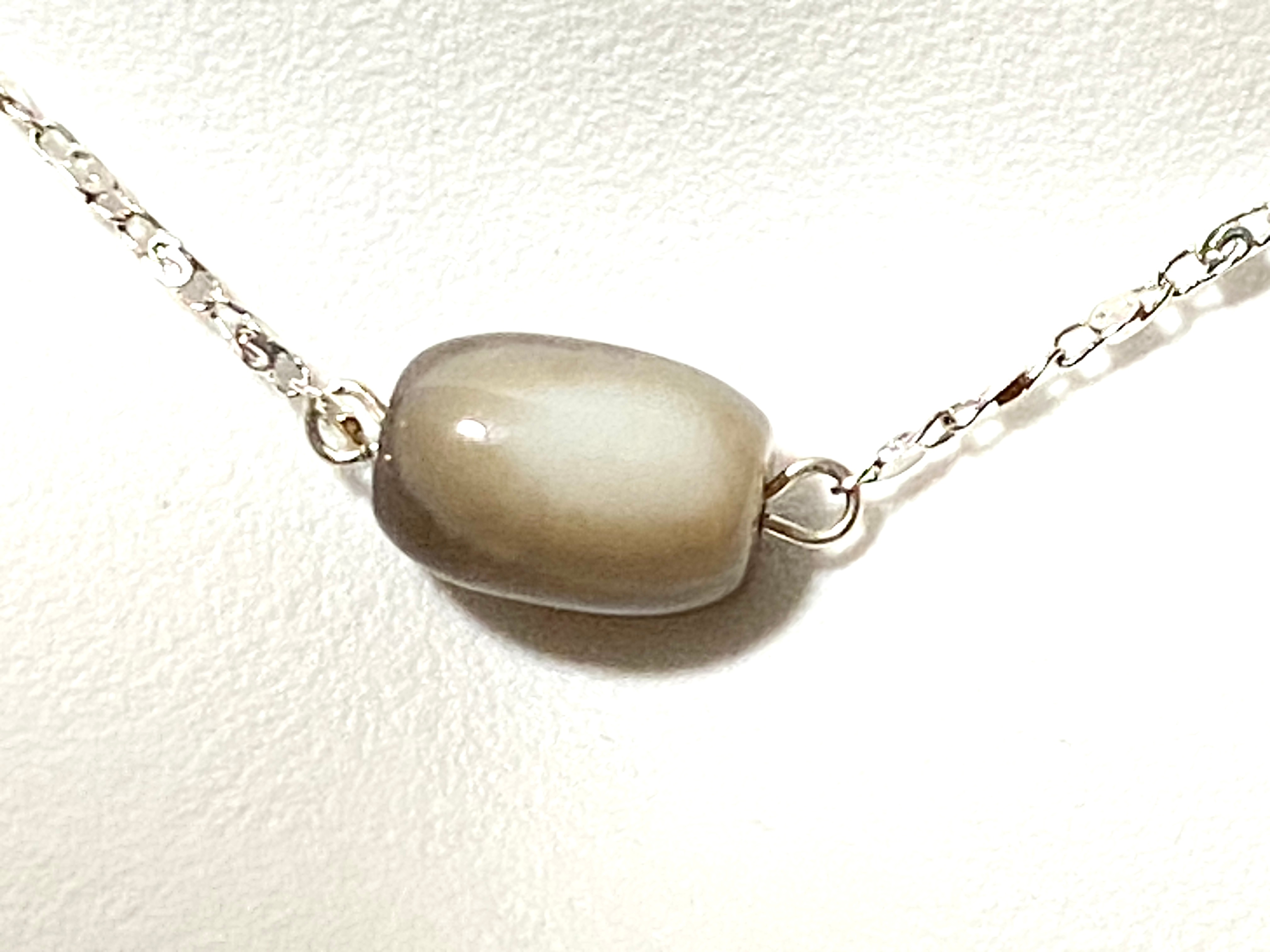 Natural Botswana Agate Short Necklace, Stainless Chain - photo 4