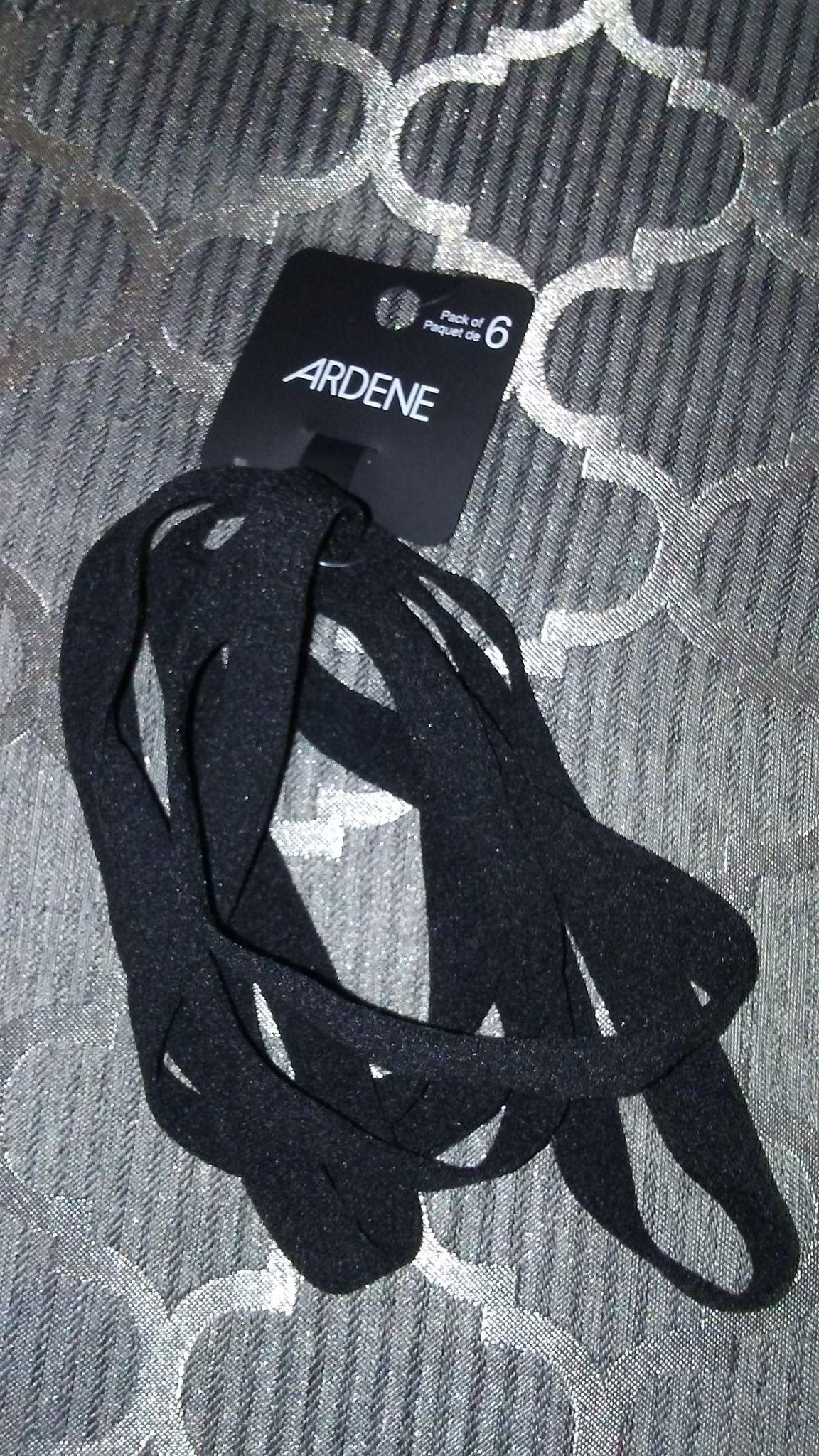 Hair Head Band Black Set of 6 (New)