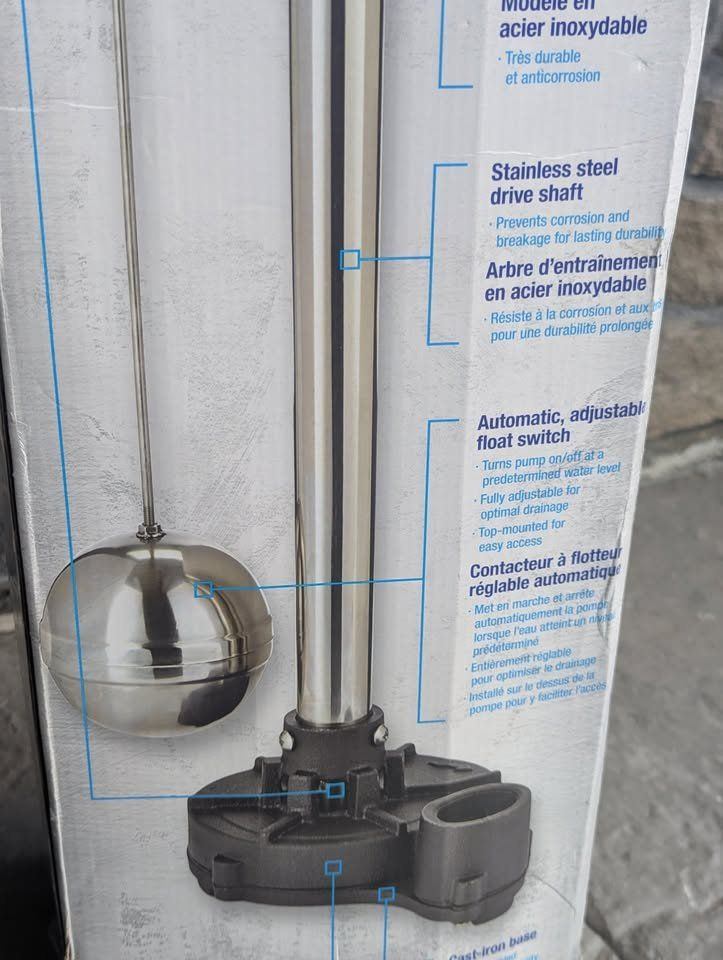 Mastercraft 1/3-HPCast-Iron Column Electric Sump Pump , ~3 feet - photo 3