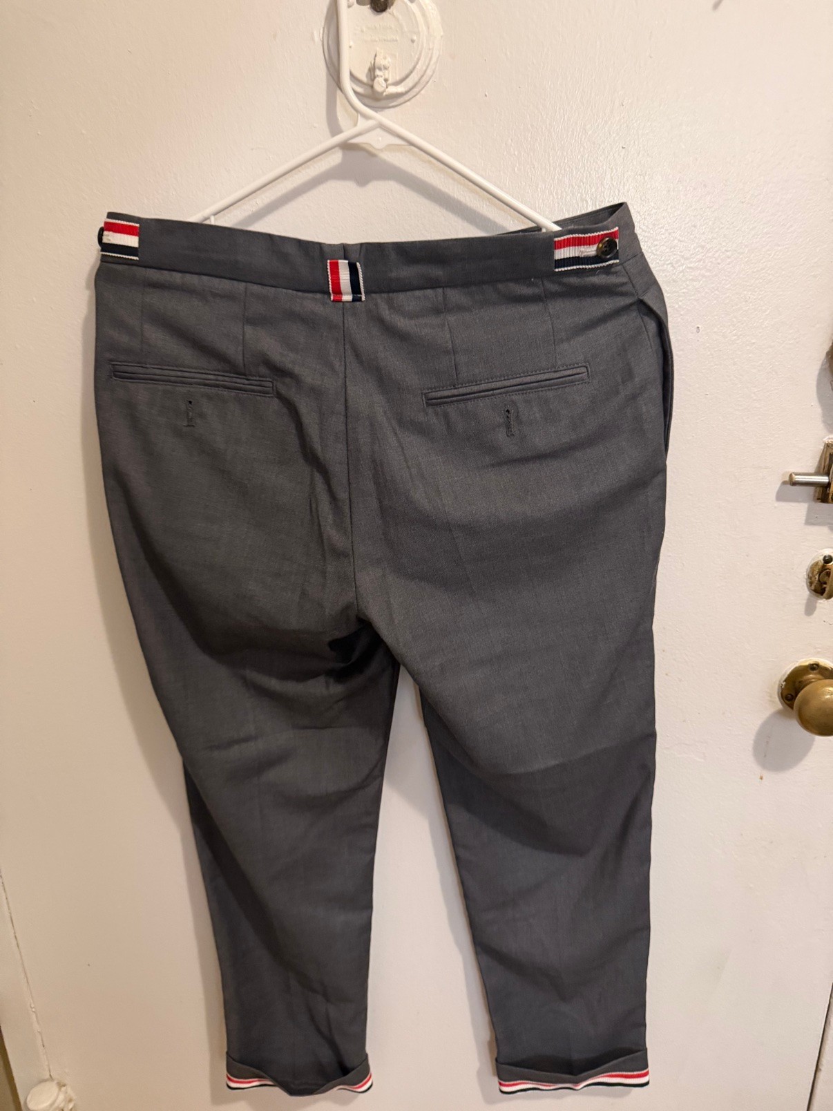Thom Browne Grey Wool Cropped Trousers Sz 1