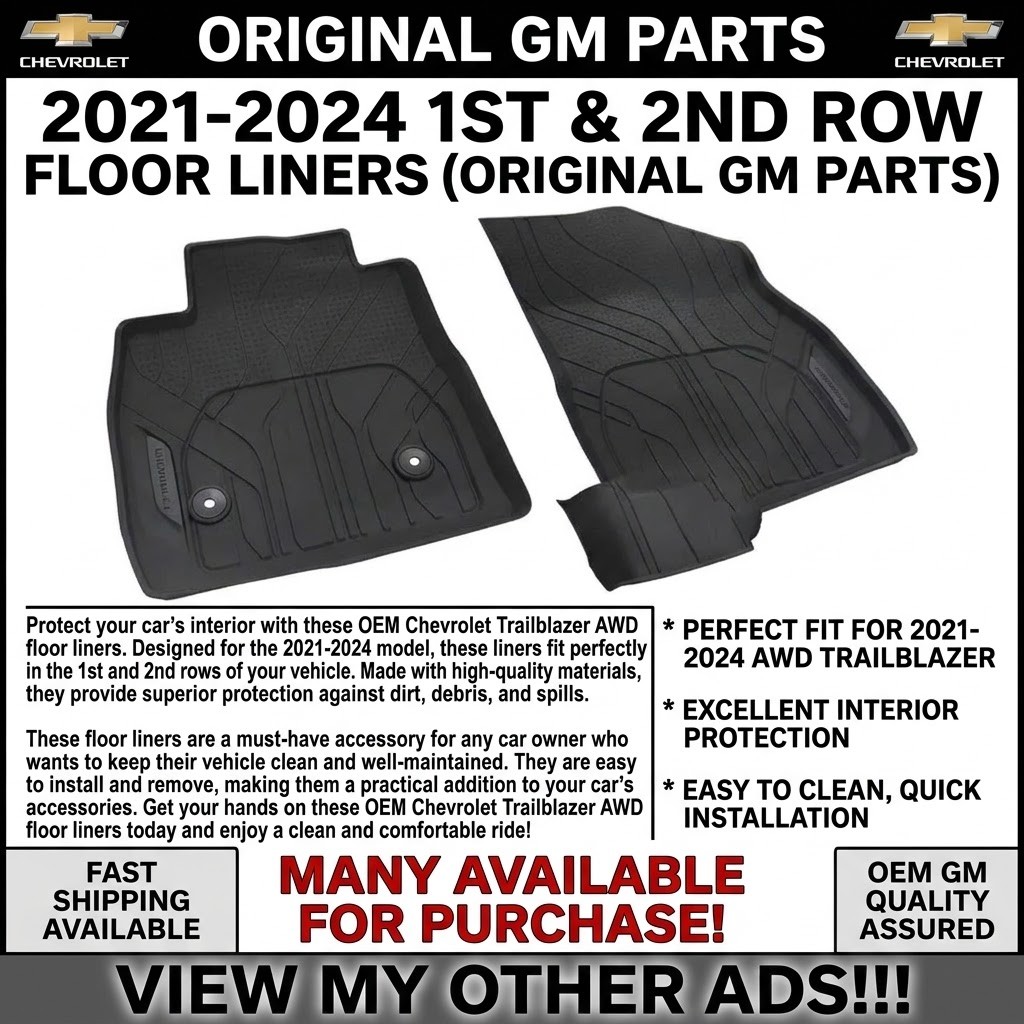 2021-2024 1ST2ND ROW FLOOR LINERS (ORIGINAL GM PARTS) - photo 2