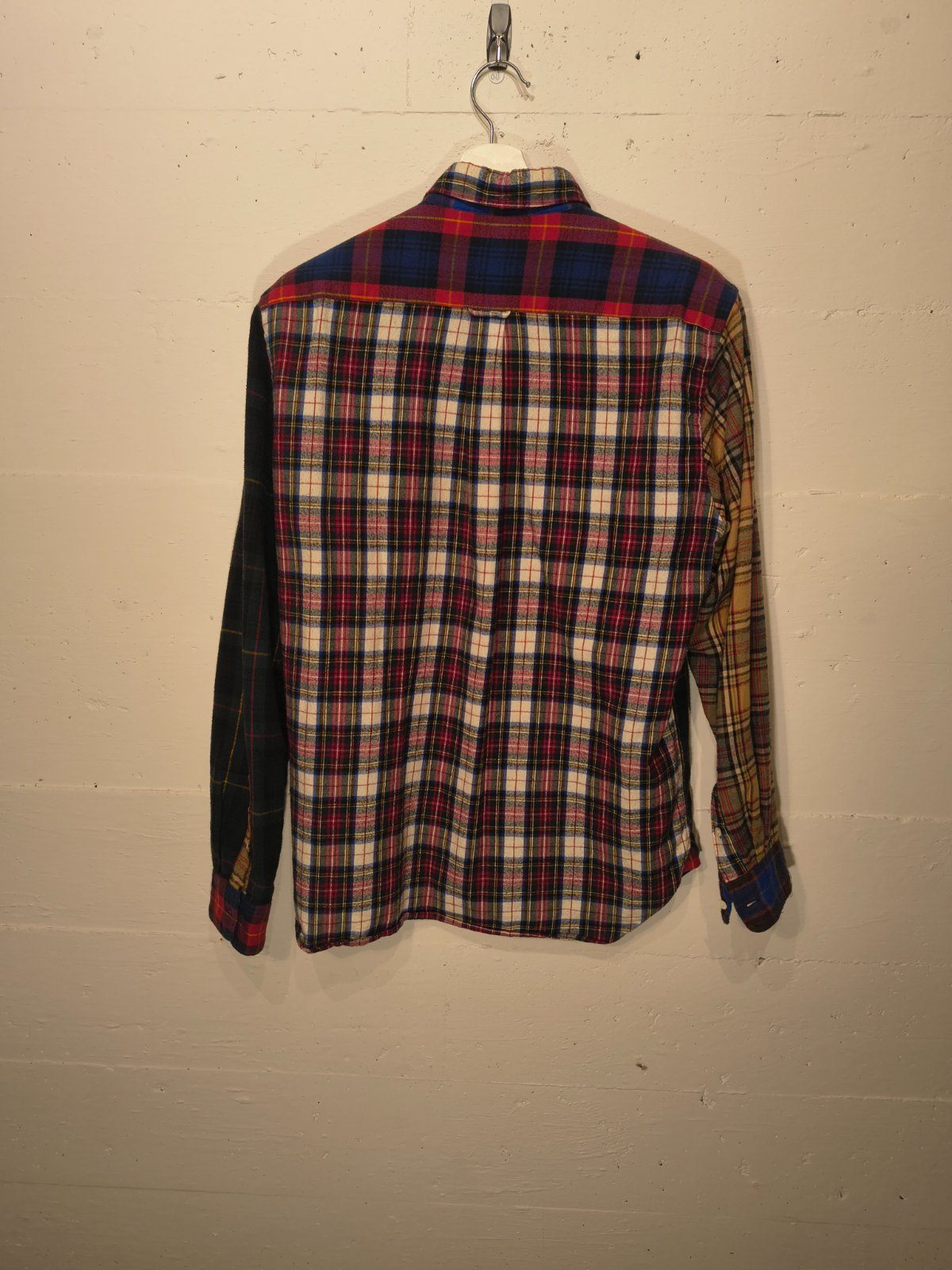 BEAMS PLUS Patchwork Plaid Flannel Shirt Size M Made in Japan - photo 2