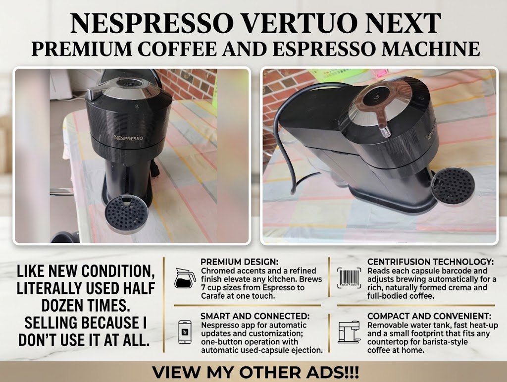 Nespresso Vertuo Next Premium Coffee and Espresso Machine
