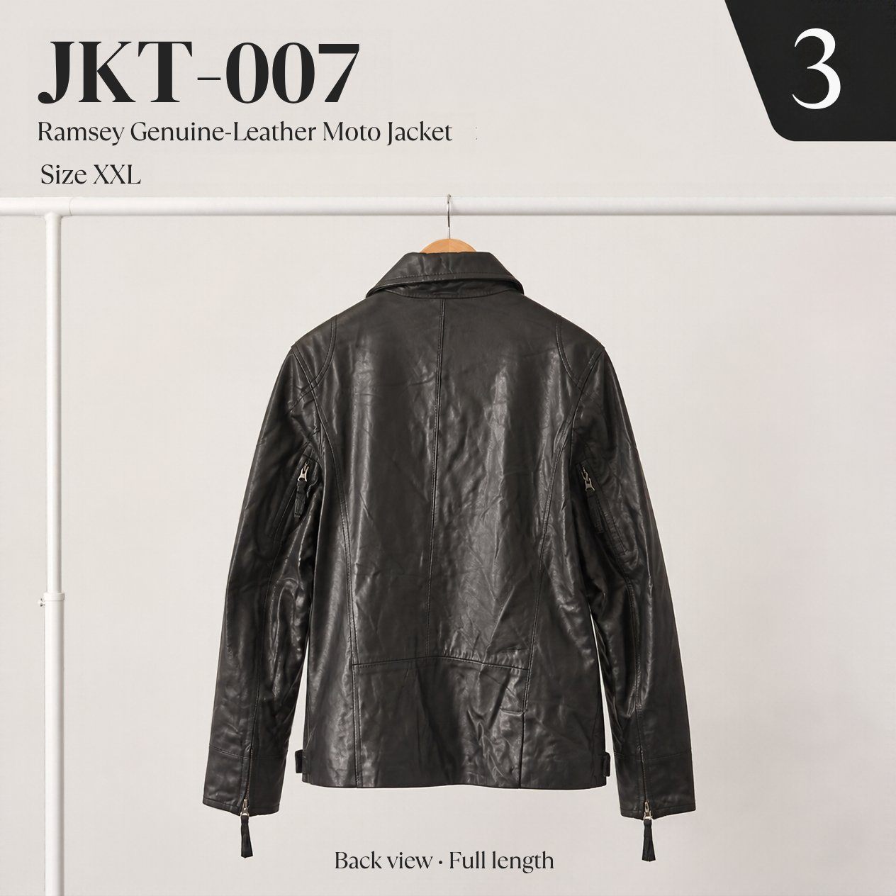 JKT-007 — Women's leather moto jacket — brand new, size XXL - photo 2