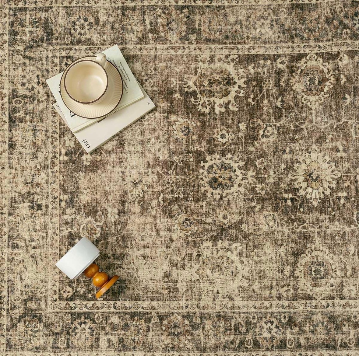 2x10 Runner Rug Washable Brown Vintage Hallway - photo 4
